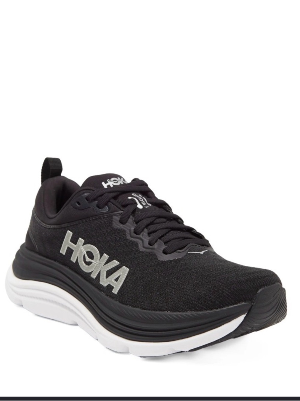 Hoka Men’s EUC Black Gaviota 5 Athletic Running Shoes with White Midsole